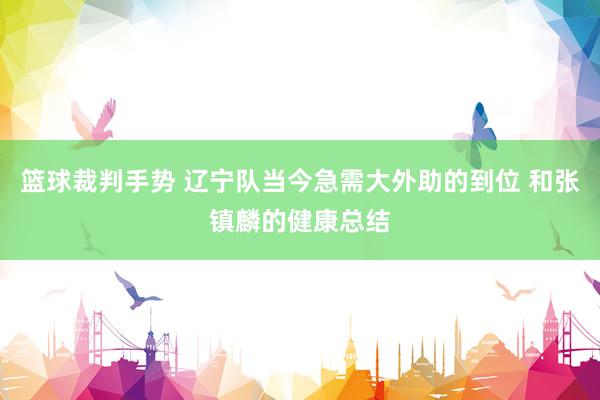 篮球裁判手势 辽宁队当今急需大外助的到位 和张镇麟的健康总结