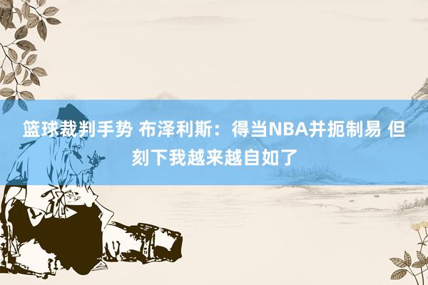 篮球裁判手势 布泽利斯：得当NBA并扼制易 但刻下我越来越自如了