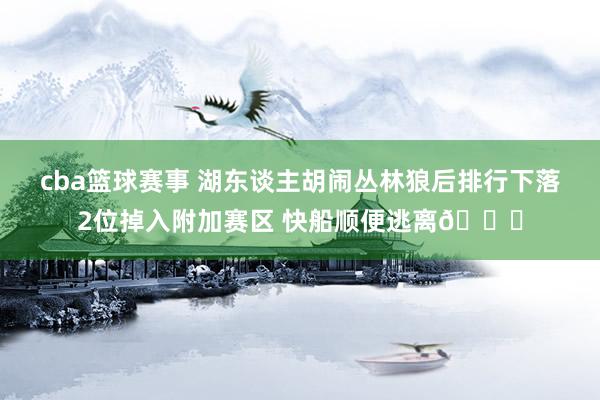 cba篮球赛事 湖东谈主胡闹丛林狼后排行下落2位掉入附加赛区 快船顺便逃离😋