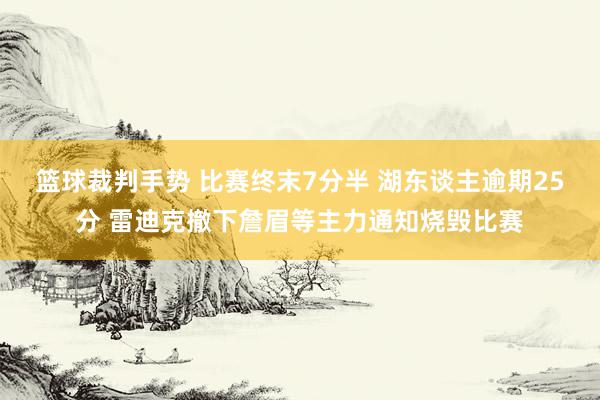 篮球裁判手势 比赛终末7分半 湖东谈主逾期25分 雷迪克撤下詹眉等主力通知烧毁比赛