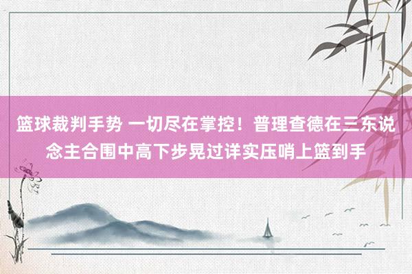 篮球裁判手势 一切尽在掌控！普理查德在三东说念主合围中高下步晃过详实压哨上篮到手