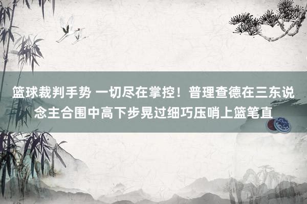 篮球裁判手势 一切尽在掌控！普理查德在三东说念主合围中高下步晃过细巧压哨上篮笔直